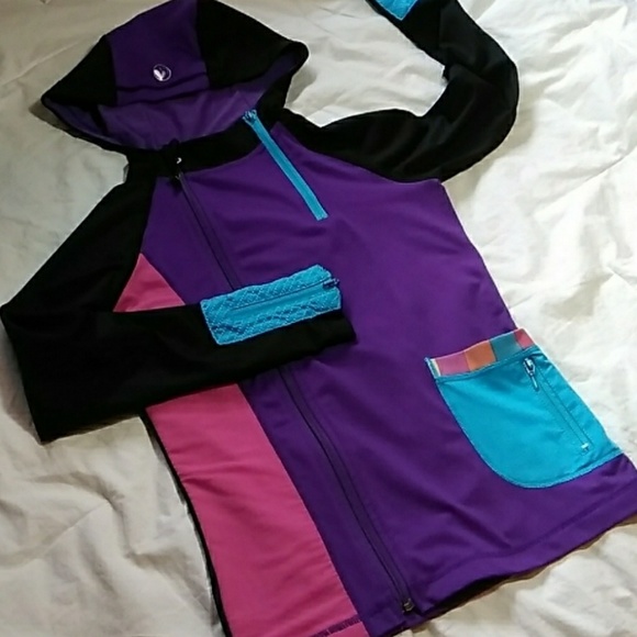 Lime Apple Colorblock Jacket Big Girls 7/8 EUC - Picture 2 of 8